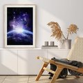 Plakat w ramie 50x70 - Podróż w kosmiczną przestrzeń - kosmos, ziemia - rama drewno