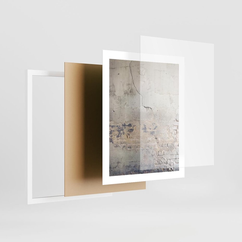 Plakat w ramie 40x50 - Surowość ściany z betonu - ściana, beton - rama biała