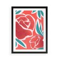 Plakat w ramie 50x70 - Rozkwitające Kształty - nowoczesny plakat, abstrakcyjne róże - rama czarna