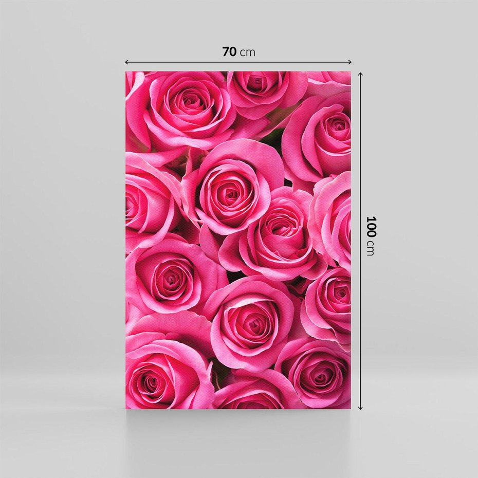 Obraz na płótnie 70x100 - Romantyczne róże w pełnym rozkwicie - róże, kwiaty