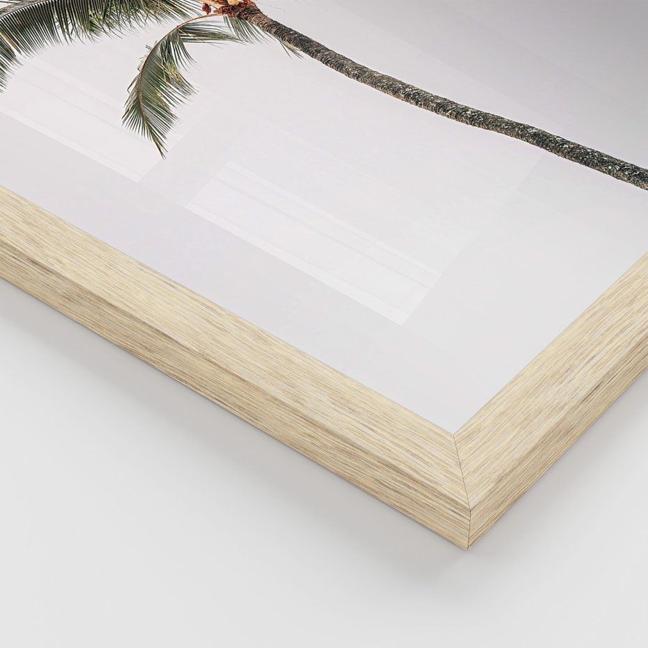 Zestaw obrazy w ramie 50x70 galeria - Cytat, motywacja, plaża, palma - rama drewno