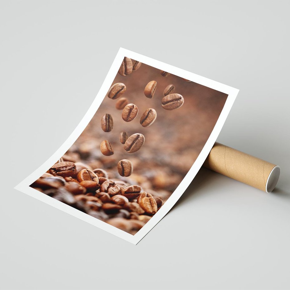 Plakat bez ramy 21x30 - Kawiarniana atmosfera kawy - kawa, kawiarnia