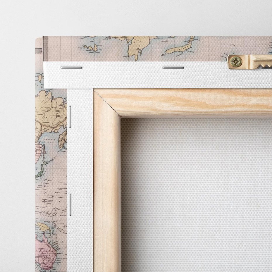 Obraz na płótnie 120x80 - Światło Przeszłości - retro mapa świata, mapa