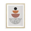 Plakat w ramie 50x70 - Półkola i Boho Akcent - geometria, półkola - rama drewno