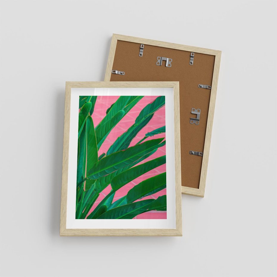 Plakat w ramie 30x40 - Odezwij się do przeszłości - liście, retro - rama drewno