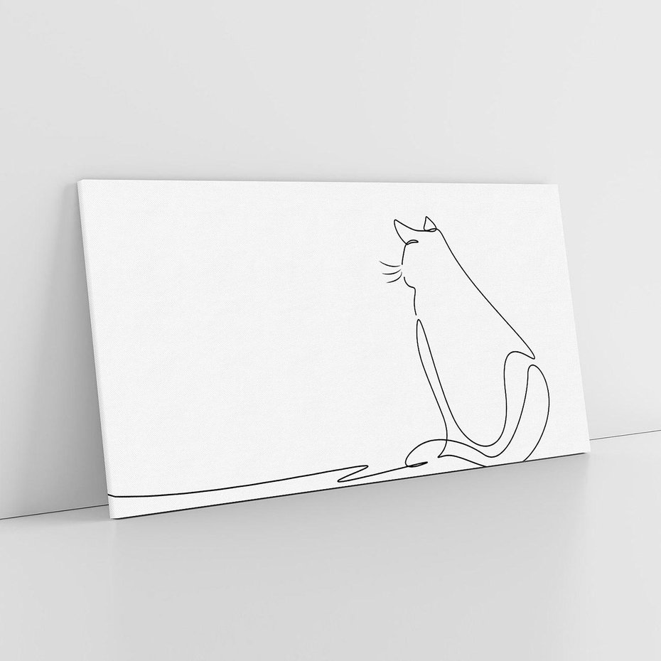 Obraz na płótnie 100x50 - Koci Szkic - szkic, line art