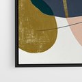 Obraz w ramie 50x50 - Złoto Granatu - abstrakcyjne plamy koloru, złoto - rama czarna