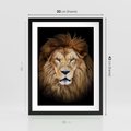 Plakat w ramie 30x40 - Król zwierząt w majestatycznym stylu - lew, król - rama czarna