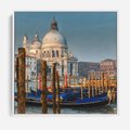 Obraz w ramie 50x50 - Urok Wenecji - fotografia, przystań w Wenecji - rama biała