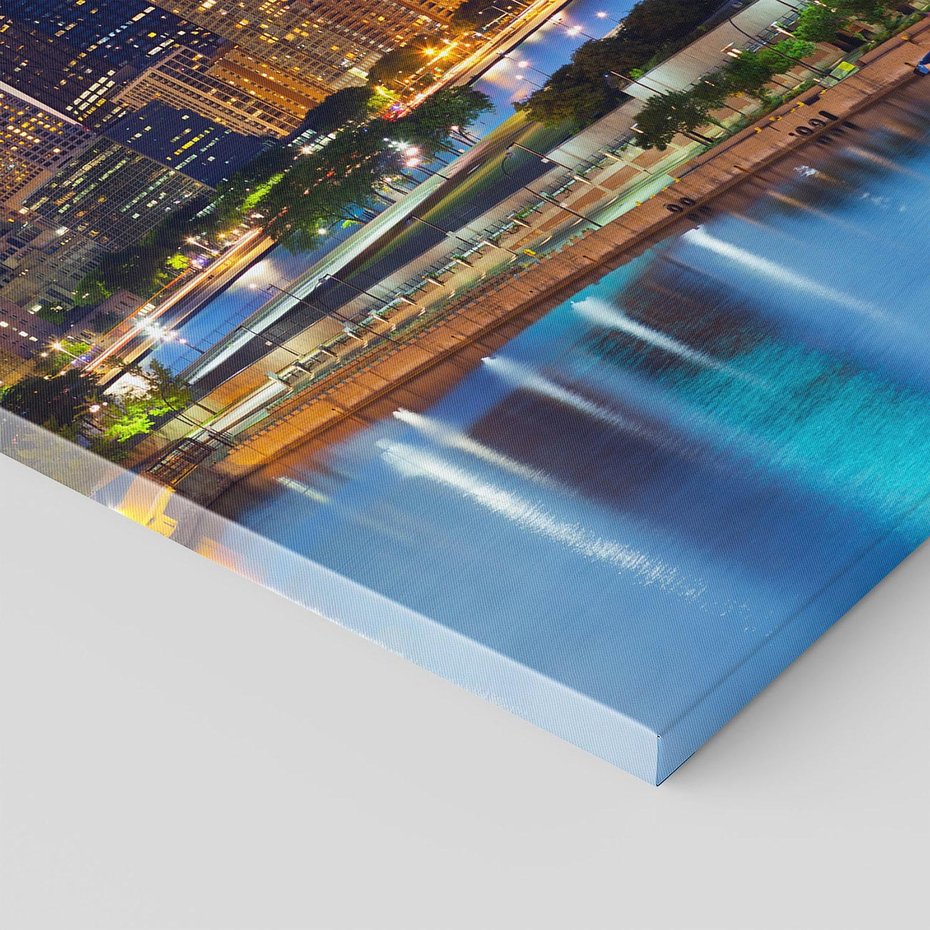 Obraz na płótnie 80x120 - Miasto nad Rzeką - miasto, rzeka