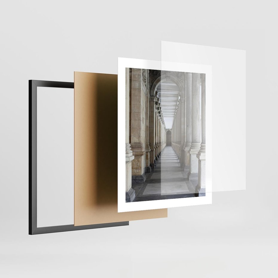 Plakat w ramie 40x50 - Uroki Kolumn - kolumny, architektura - rama czarna