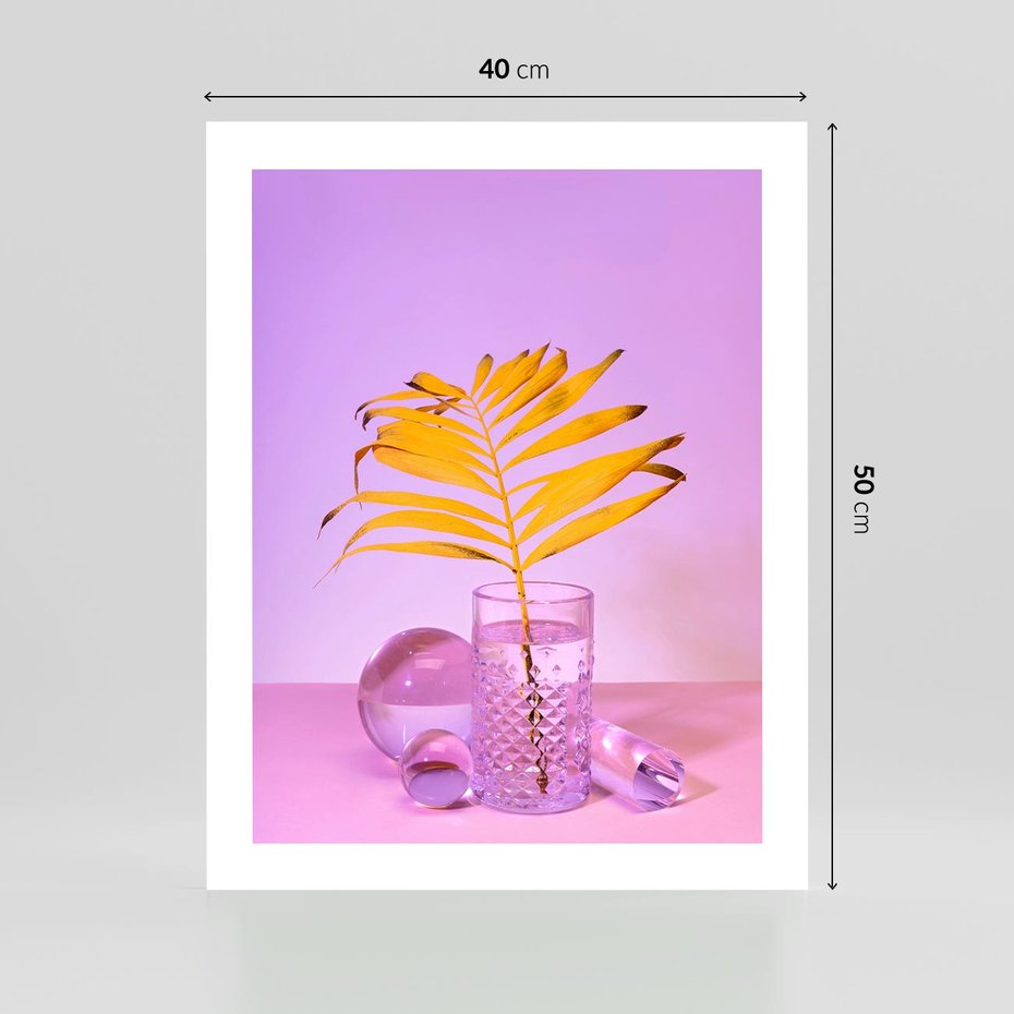 Plakat bez ramy 40x50 - Minimalizm i Urok Natury - liście, pastele