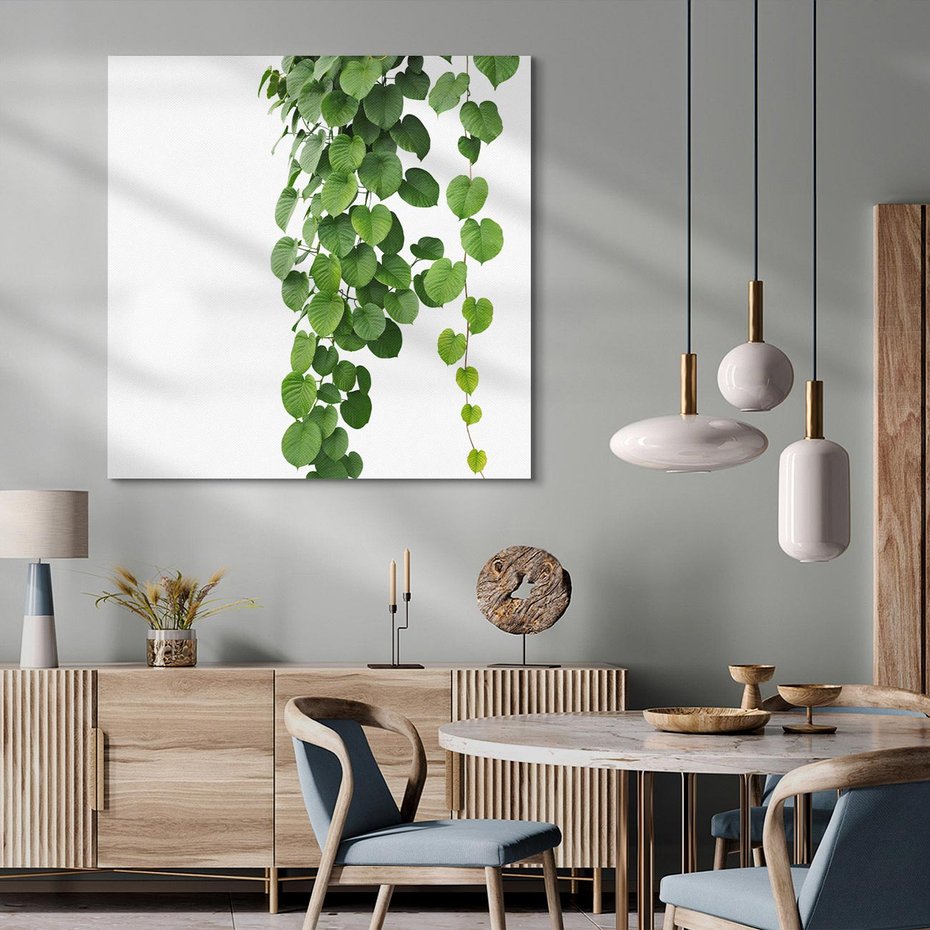 Obraz na płótnie 50x50 - Świeżość Natury - liście, zielone