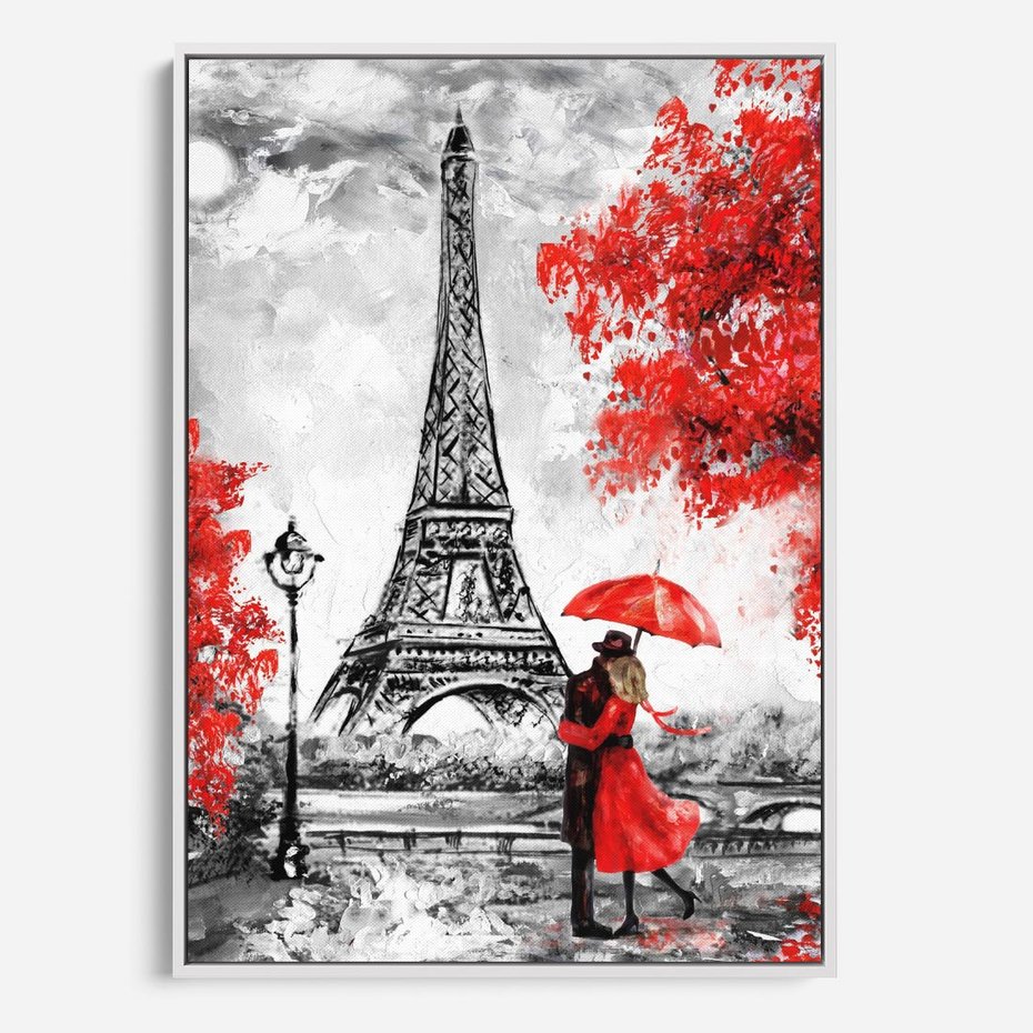 Obraz w ramie 50x70 - Paryż Wieża - Paryż, Wieża - rama biała