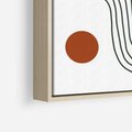 Obraz w ramie 50x50 - Kontury Harmonii - nieregularne linie, koła - rama drewno