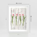 Plakat w ramie 30x40 - Kwintesencja Piękna - kwiaty, tulipany - rama biała