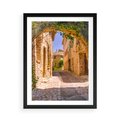 Plakat w ramie 50x70 - Malownicza uliczka w perspektywie - uliczka, perspektywa - rama czarna