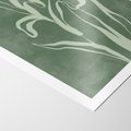 Plakat bez ramy 21x30 - Zielony Oddech - zielona abstrakcja, zgaszona zieleń