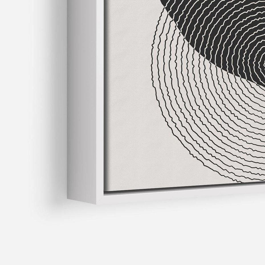 Obraz w ramie 50x50 - Boho Przenikanie Uroku - abstrakcyjna kompozycja, okręgi - rama biała