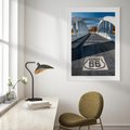 Plakat w ramie 50x70 - Kansas i Route 66 - Kansas, route 66 - rama biała