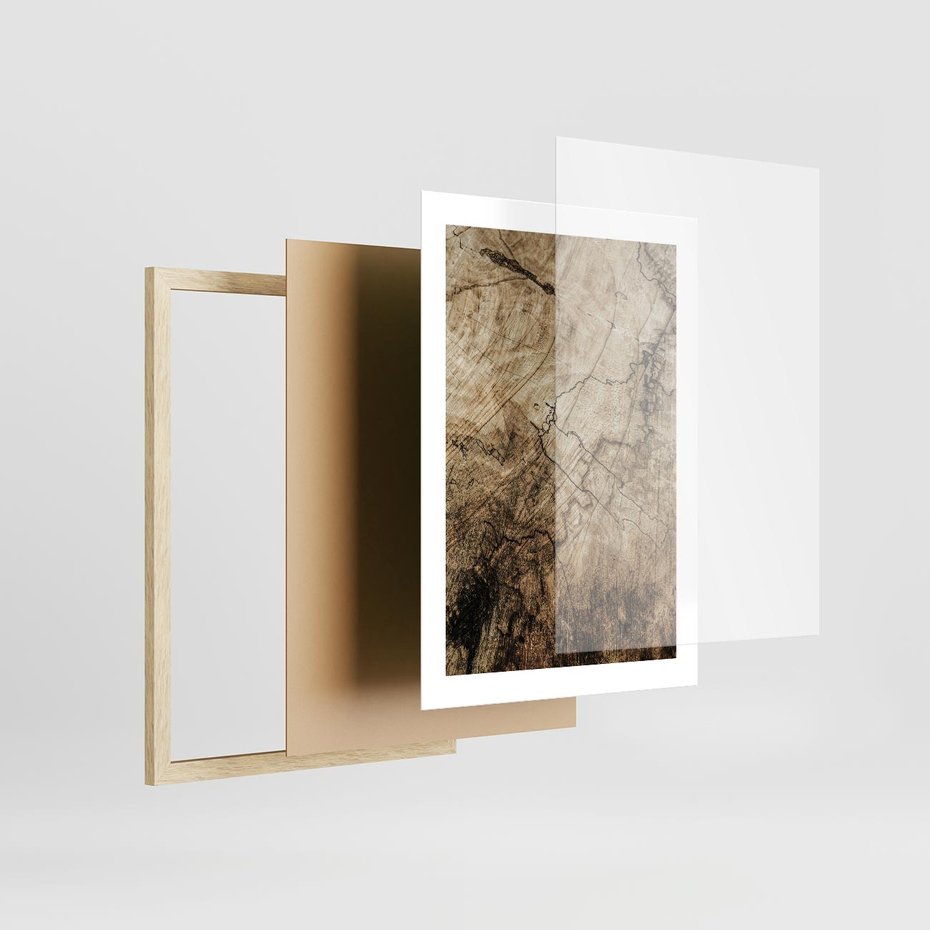 Plakat w ramie 30x40 - Słoje Natury - słoje drzewa, pieńdrzewa - rama drewno