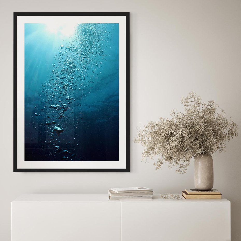 Plakat bez ramy 21x30 - Gra Bąbelków - woda, bąbelki