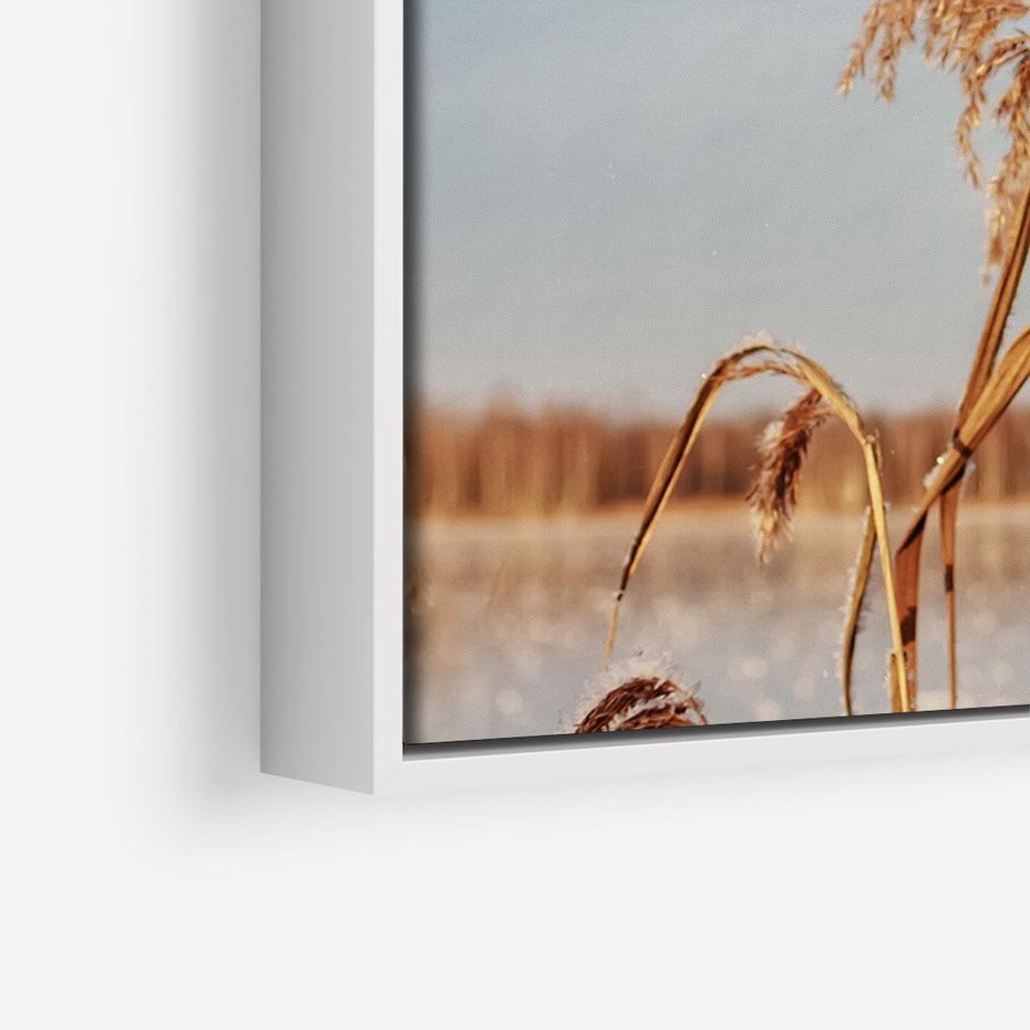 Obraz w ramie 70x50 - Wyraz Stylu - trawy, boho - rama biała