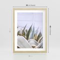 Plakat w ramie 30x40 - Sukulentowe liście - liście, sukulenty - rama drewno