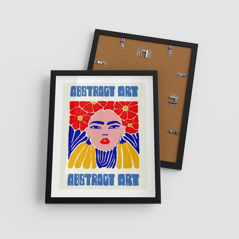 Plakat w ramie 40x50 - Przenikające Refleksje - sztuka abstrakcyjna, nowoczesny plakat - rama czarna