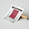 Plakat bez ramy 21x30 - Okno z Czerwonymi Okiennicami - stare okno, kamienica