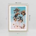 Plakat w ramie 50x70 - Egzotyczna Koszykówka - palmy na tle nieba, koszykówka - rama drewno