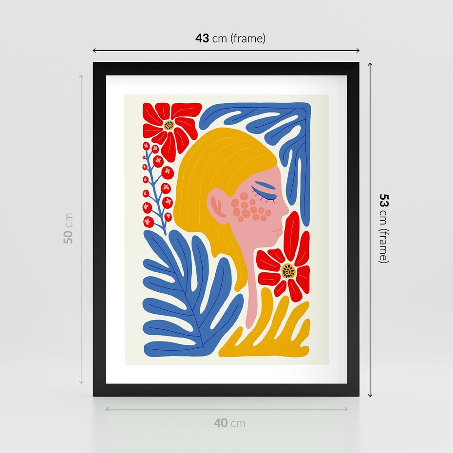 Plakat w ramie 40x50 - Kolorowe Rytmy - kobieca sztuka, abstrakcja - rama czarna