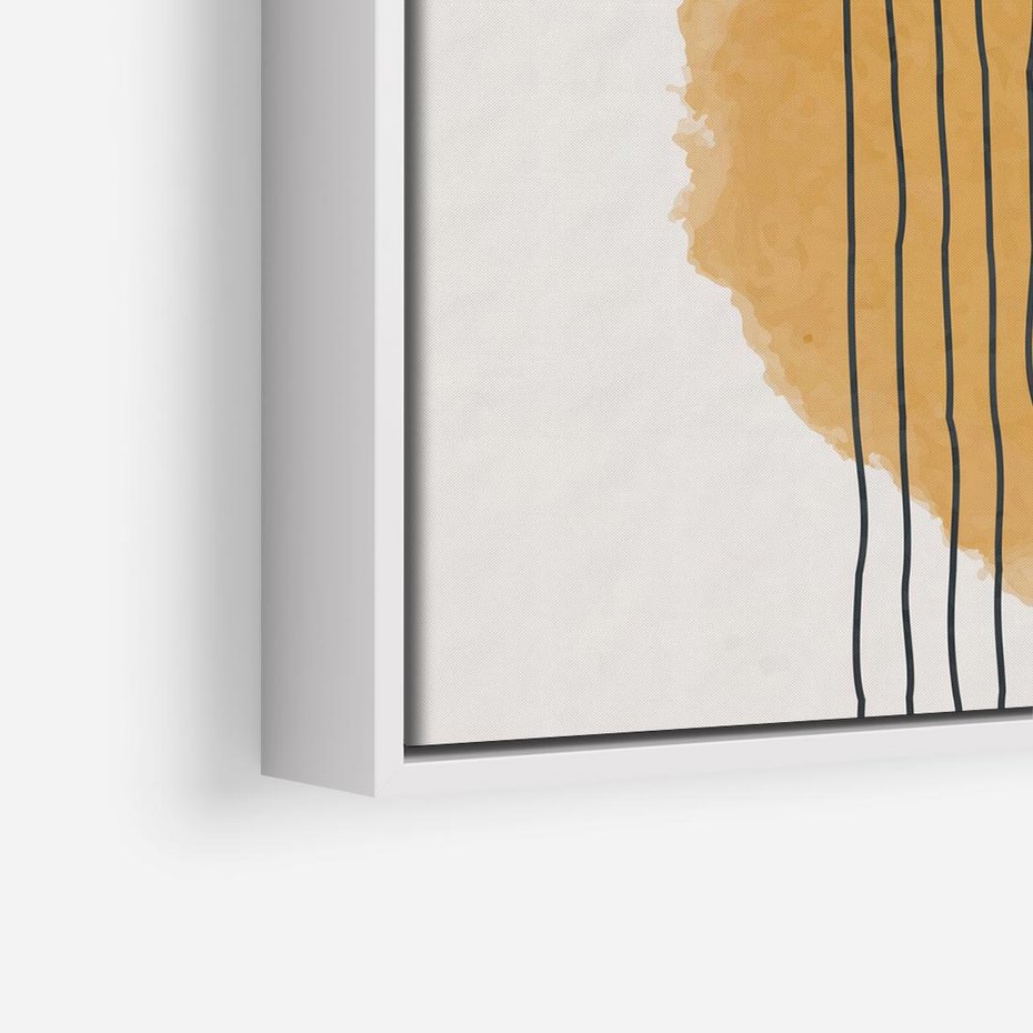 Obraz w ramie 80x80 - Taniec Emocji - abstrakcyjne akwarelowe plamy, nieregularne kreski - rama biała