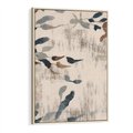 Obraz w ramie 50x70 - Refleksje liściowych barw - abstrakcyjne kształty, przypominają liście - rama drewno