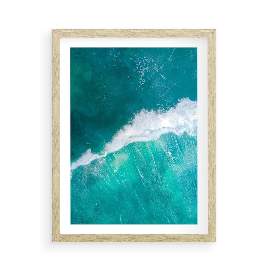 Plakat w ramie 50x70 - Siła i Spokój - morze, ocean - rama drewno