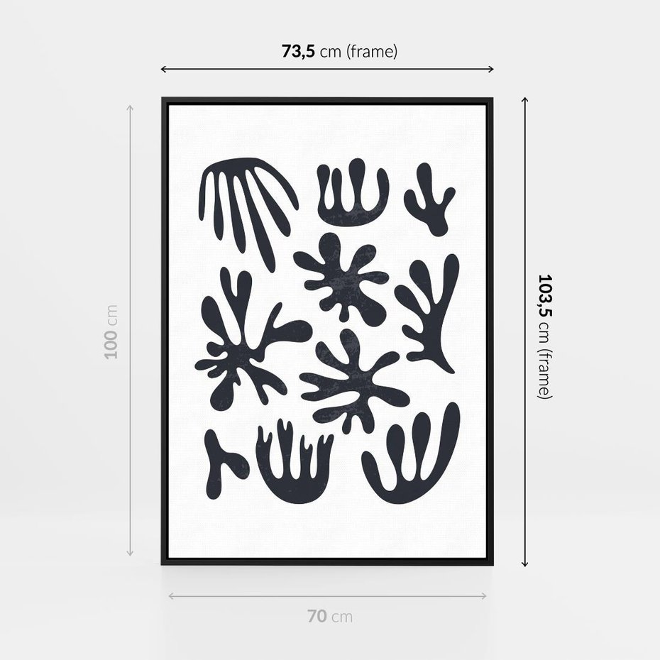 Obraz w ramie 70x100 - Rozmyte Granice Wspomnień - inspiracja mattise, abstrakcja - rama czarna