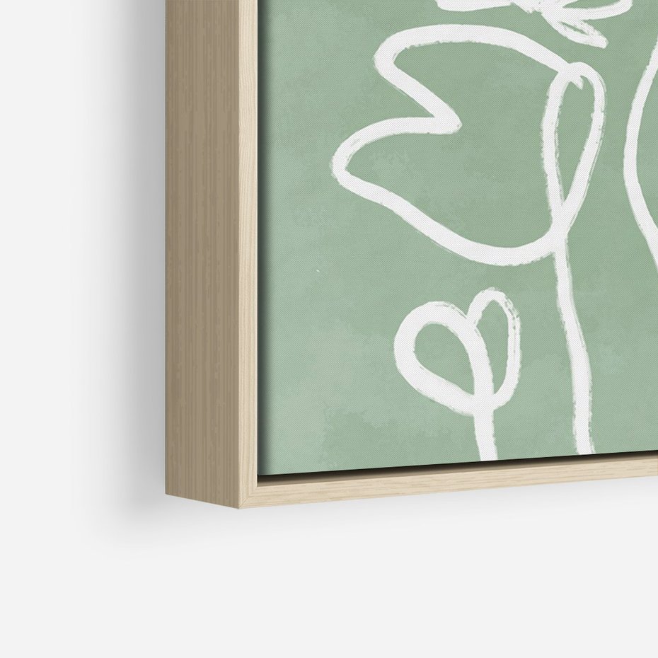 Obraz w ramie 80x120 - Wibracje Naturalnej Równowagi - zielony plakat, roślinne inspiracje - rama drewno