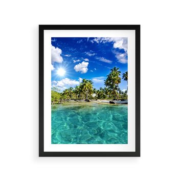 Plakat w ramie 30x40 - Rajskie wakacje na plaży - plaża, wakacje - rama czarna
