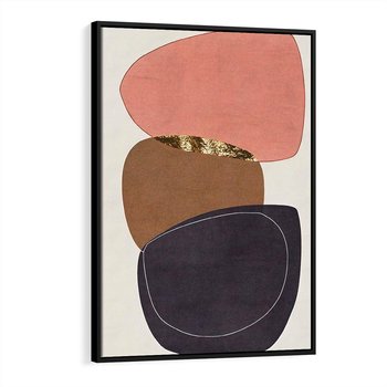 Obraz w ramie 50x70 - Rozkwitające Przenikające Formy - abstrakcyjny obraz, geometryczne formy - rama czarna