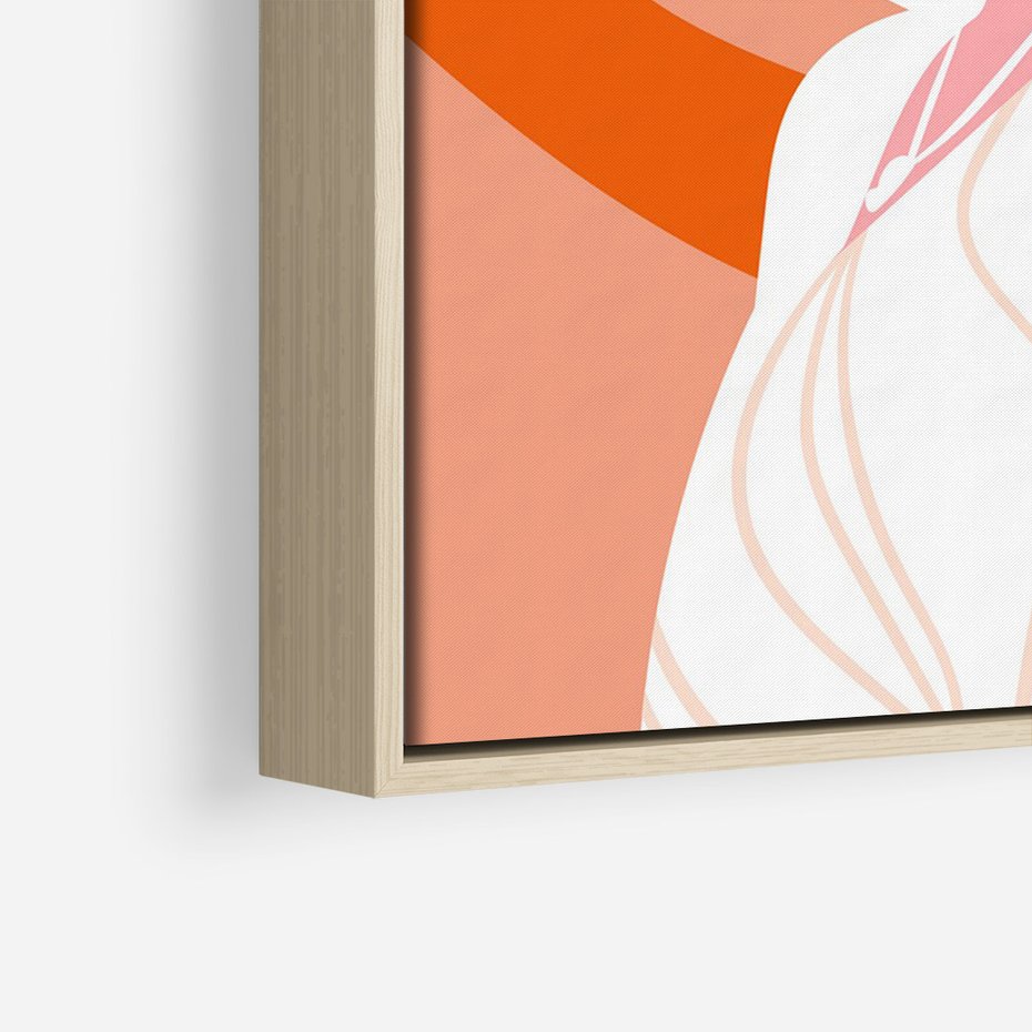 Obraz w ramie 70x100 - Kobieca Harmonia - nowoczesny plakat, styl retro - rama drewno