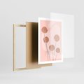 Plakat w ramie 50x70 - Rozkwitające Emocje - minimalistyczny plakat, pudrowe kwiaty - rama drewno