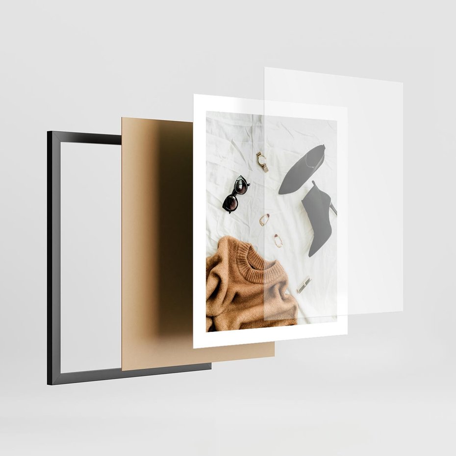 Plakat w ramie 40x50 - Styl i Klasyka - modowa fotografia, sweter - rama czarna