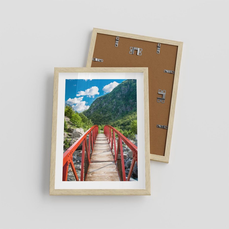 Plakat w ramie 30x40 - Most do przygody - góry, most - rama drewno