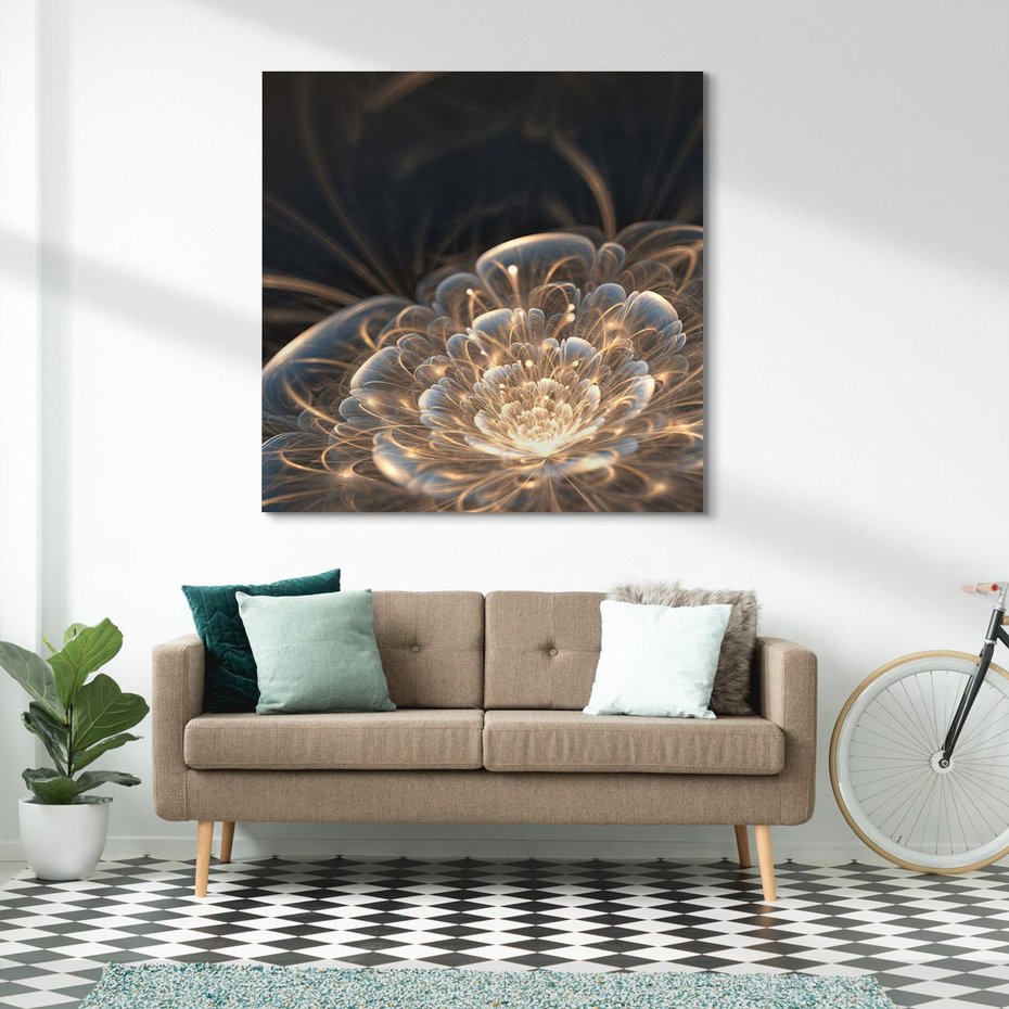 Obraz na płótnie 60x60 - Nowoczesny Kwiat - kwiat, nowoczesny