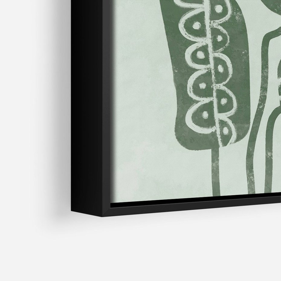 Obraz w ramie 50x70 - Nurtująca Zieleń - abstrakcyjny zielony motyw, skandynawski design - rama czarna