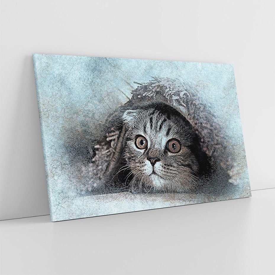 Obraz na płótnie 100x70 - Kot w abstrakcyjnym otoczeniu - kot, sztuka