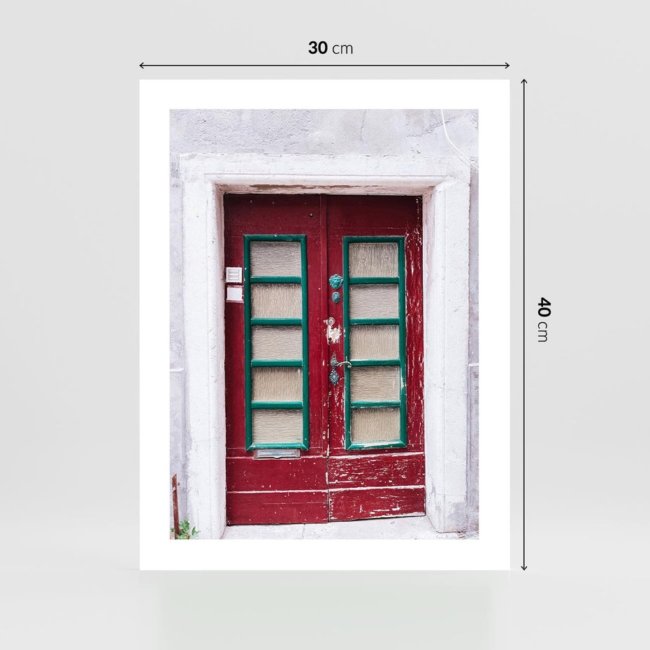Plakat bez ramy 30x40 - Retro Przez Drzwi - drzwi, retro