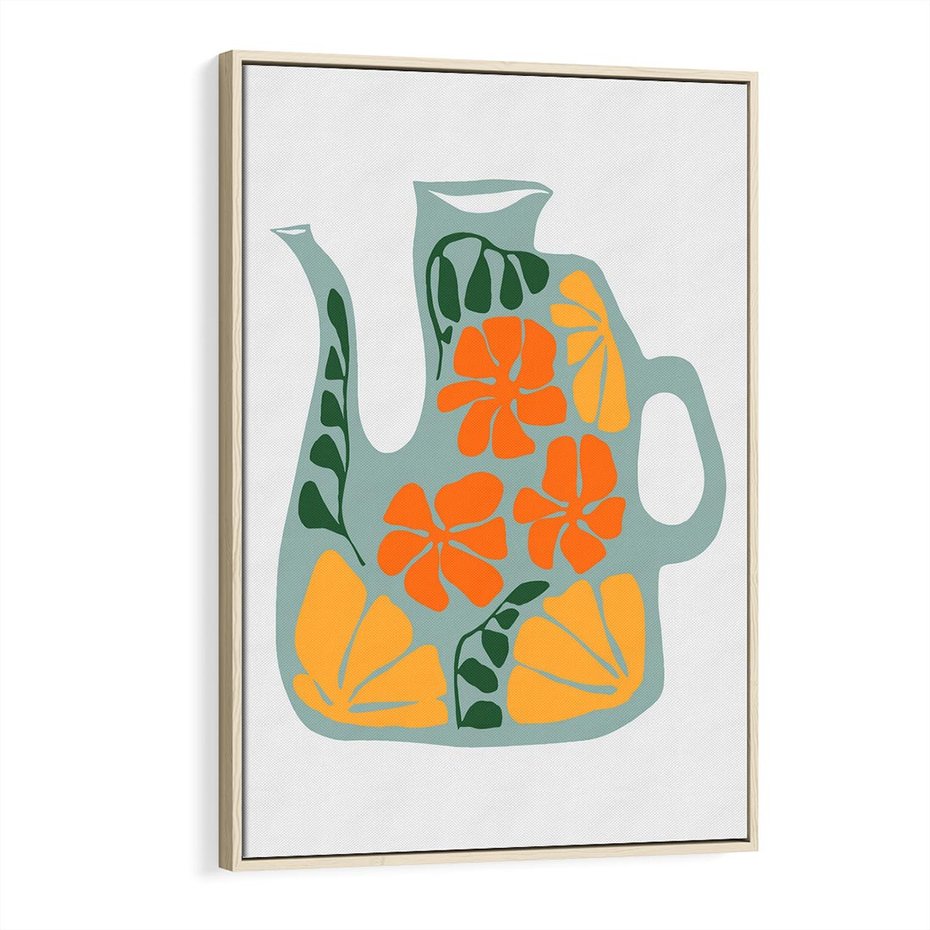 Obraz w ramie 70x100 - Kolorystyczna Ekspresja - czajnik, abstrakcja - rama drewno