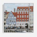 Obraz w ramie 80x80 - Miejska Dynamika - Dania, Kopehaga - rama biała