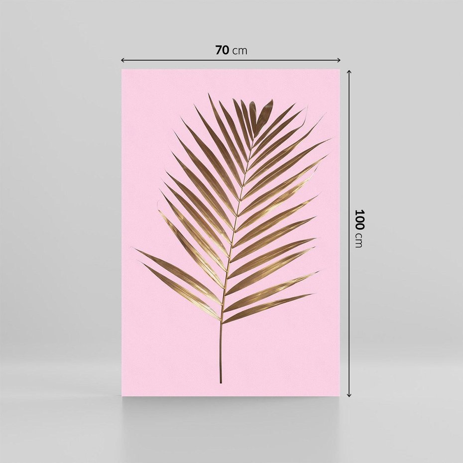 Obraz na płótnie 70x100 - Promienie złotej palmy - złota, palma